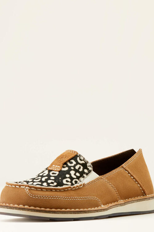 Cruiser Dark Tan Suede – Cream Cheetah Hair on