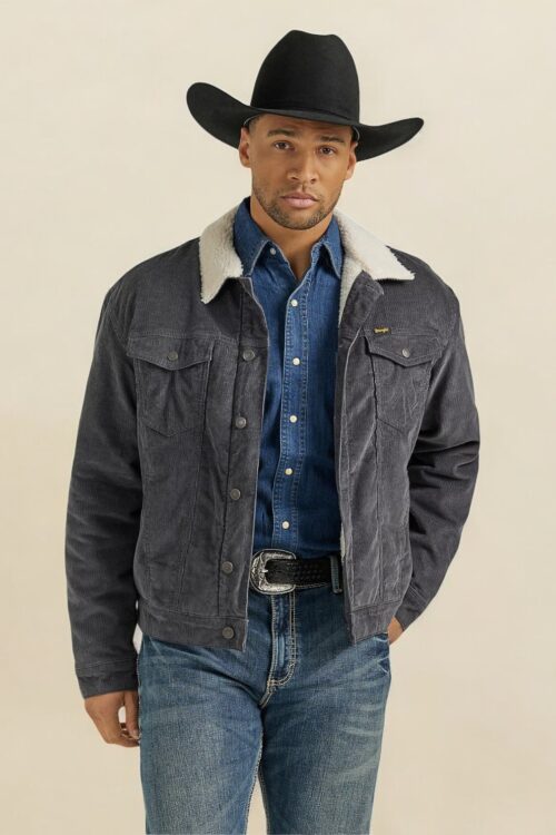 Wrangler Men’s Cowboy Cut Sherpa Lined Corduroy Jacket