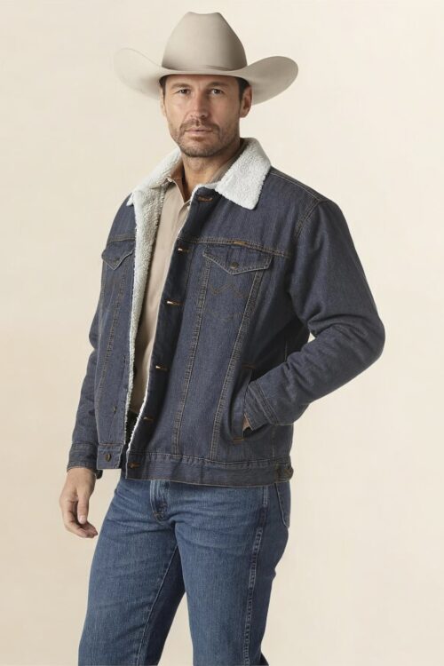 Wrangler Western Sherpa Lined Denim Trucker Jacket