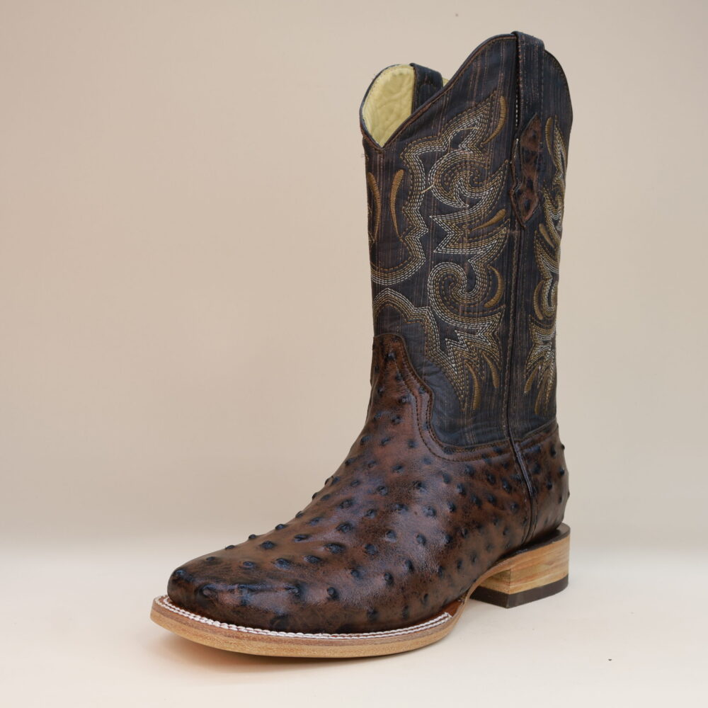 Pegazuz Ostrich Square Toe Boots