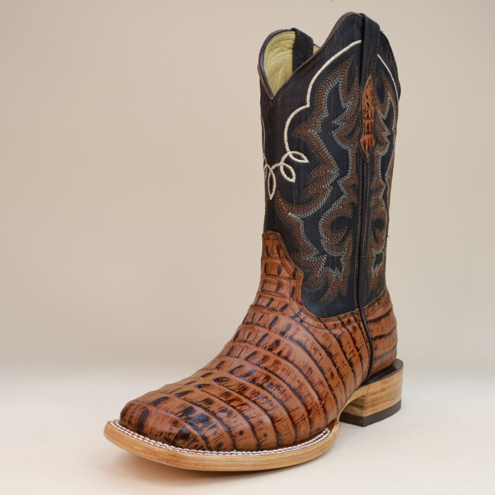 Pegazuz Caiman Tail Square Toe Boots
