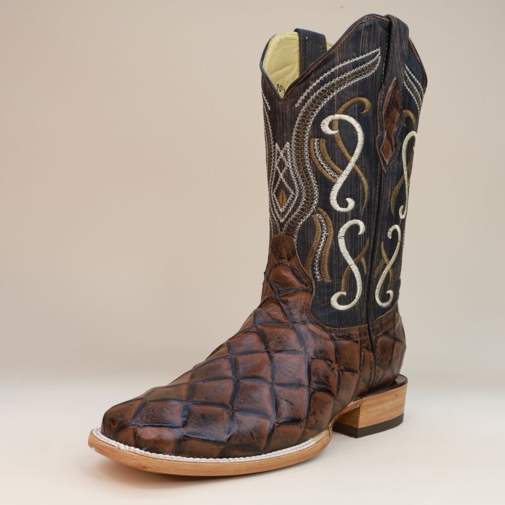 Pegazuz Pirarucu Fish Square Toe Boots