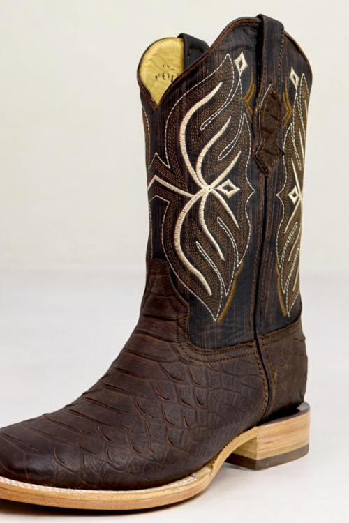 Pegazuz Python Jumbo Nobuck Square Toe Boots