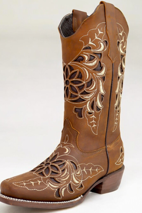 Crazy Lazer Embroidered Rodeo Toe Boots