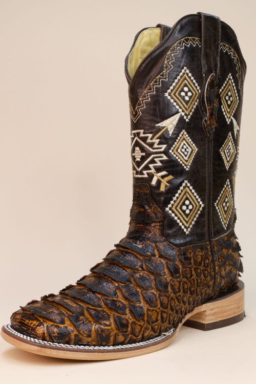 Mega Python Clone Square Toe Boots