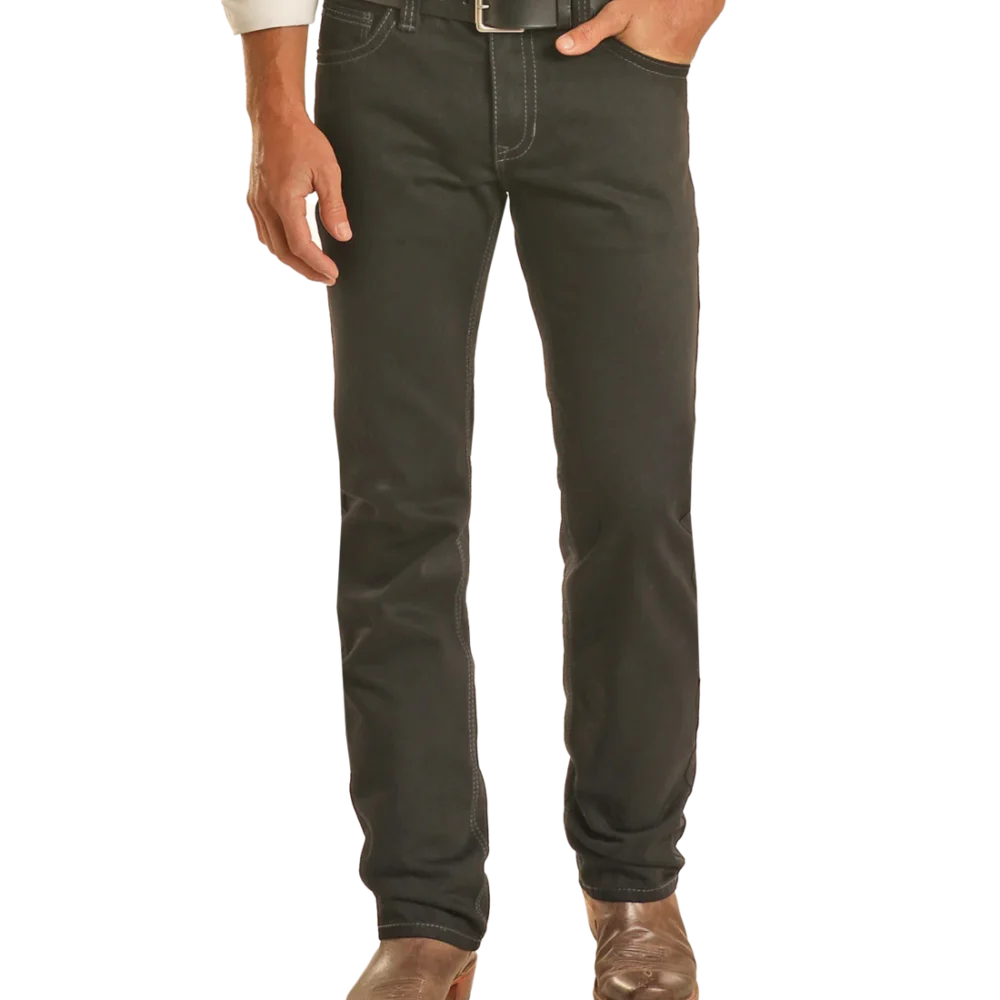 Black Slim Straight Jeans