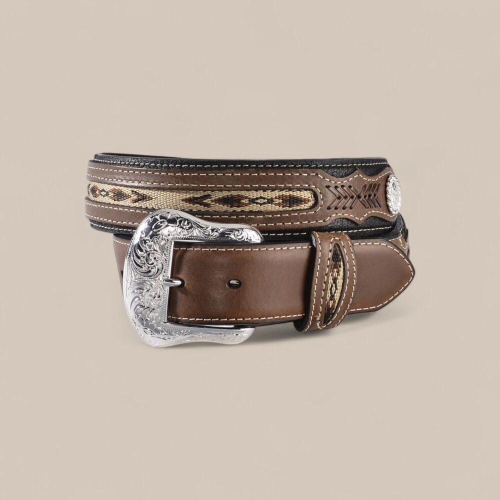 Cody James Men’s Ribbon Inlay Leather Belt