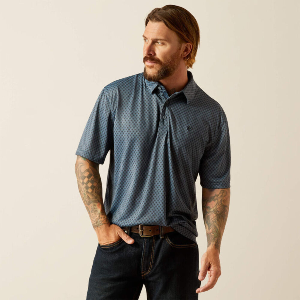 All Over Print Polo NEWSBOY BLUE