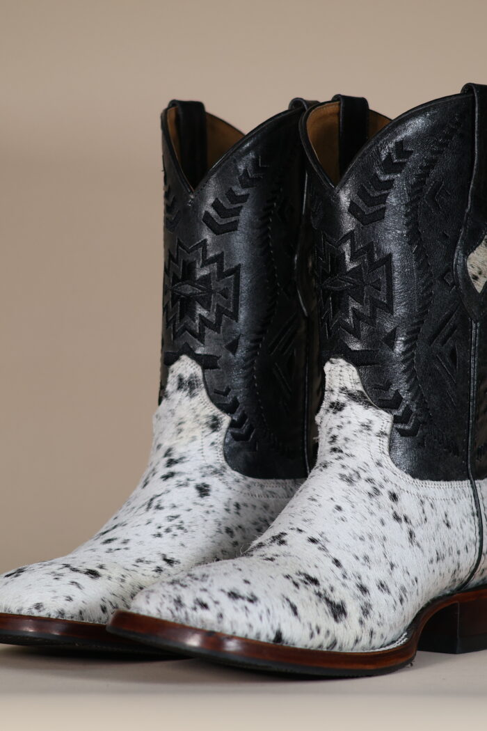 Cowhide Boots Black & White CH002 - 8.5