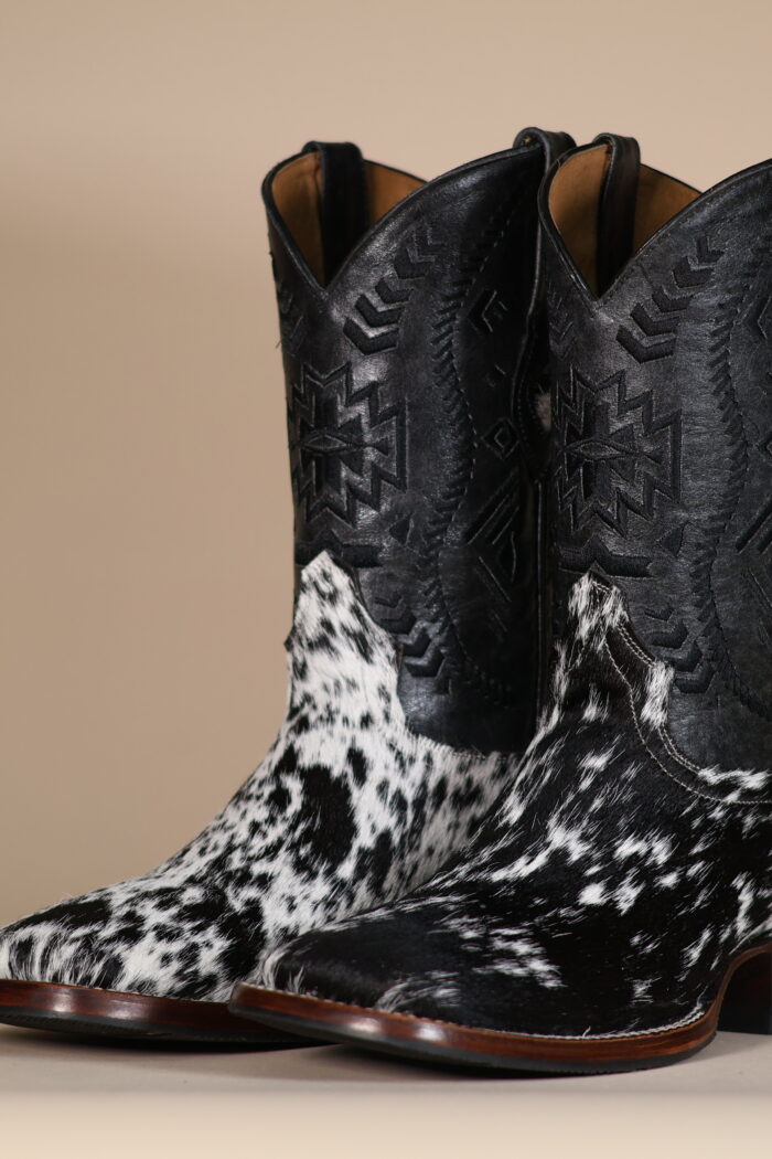 Cowhide Boots Black & White CH008 - 9