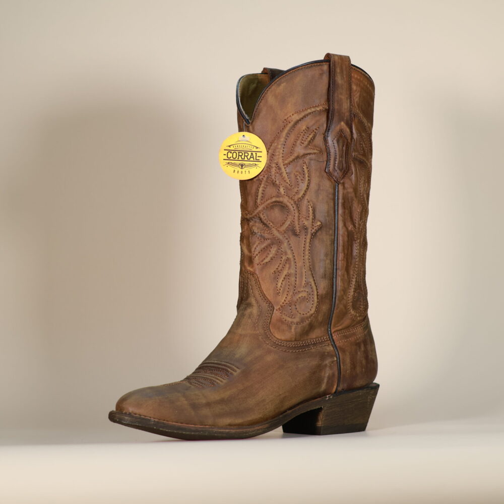 Corral Men’s Vintage Golden Embroidery Round Toe Boots